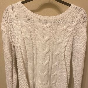 White lattice sweater